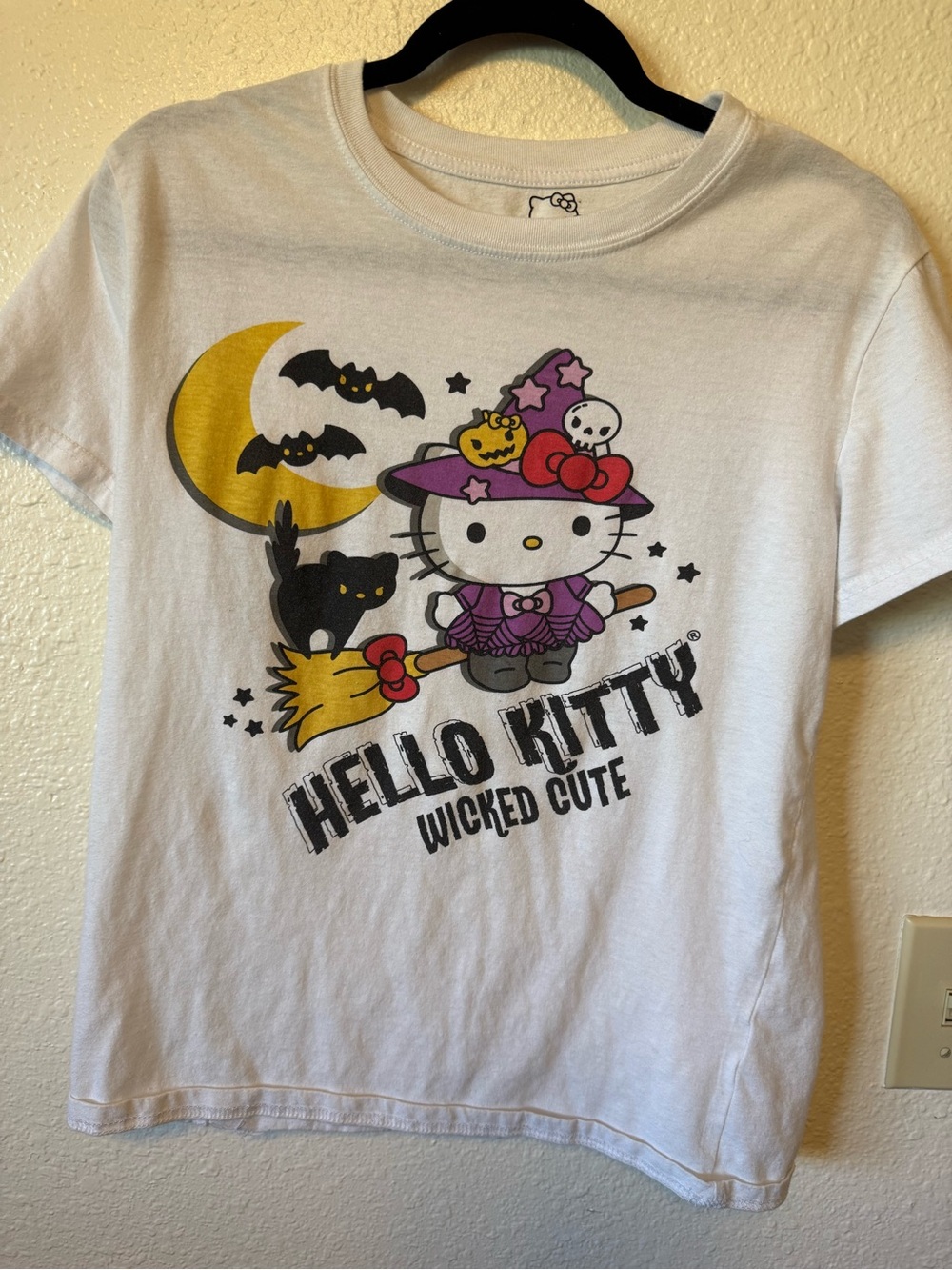 Sanrio Hello Kitty Black Print on White Tee